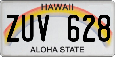 HI license plate ZUV628