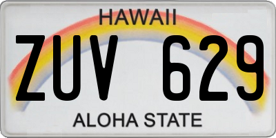 HI license plate ZUV629