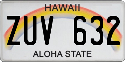HI license plate ZUV632