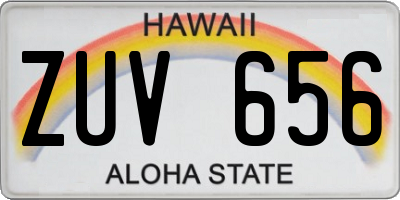 HI license plate ZUV656