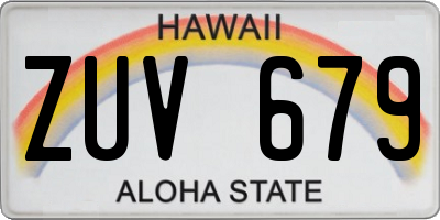 HI license plate ZUV679