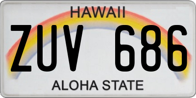 HI license plate ZUV686