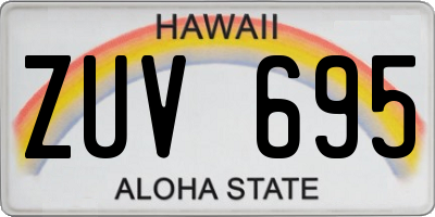 HI license plate ZUV695