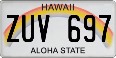 HI license plate ZUV697