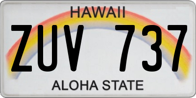HI license plate ZUV737