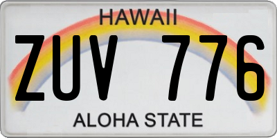 HI license plate ZUV776