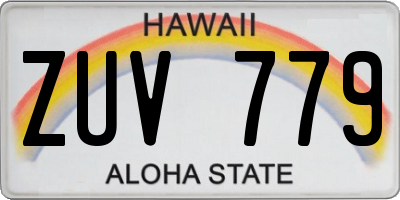 HI license plate ZUV779