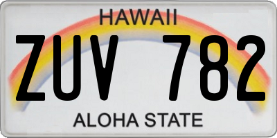HI license plate ZUV782