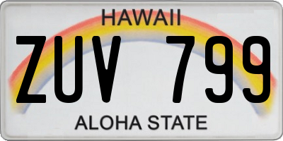 HI license plate ZUV799