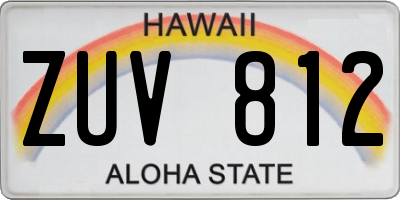 HI license plate ZUV812