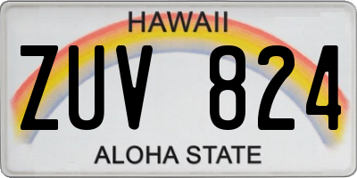HI license plate ZUV824
