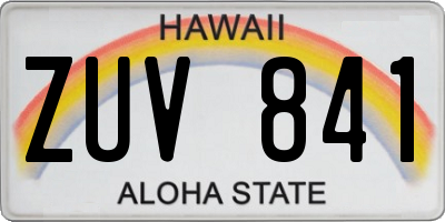 HI license plate ZUV841