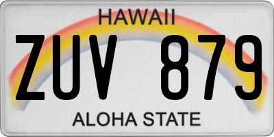 HI license plate ZUV879