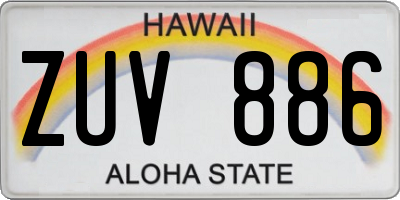 HI license plate ZUV886