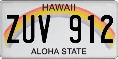 HI license plate ZUV912