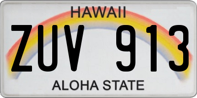 HI license plate ZUV913