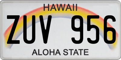 HI license plate ZUV956