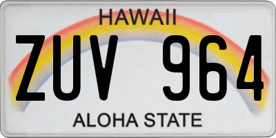 HI license plate ZUV964