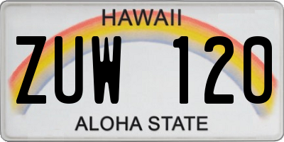 HI license plate ZUW120