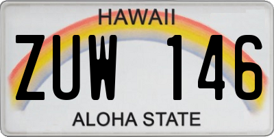 HI license plate ZUW146