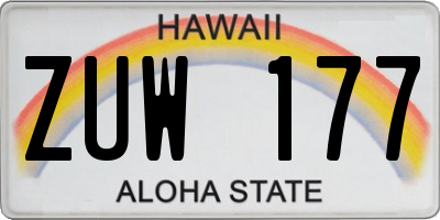 HI license plate ZUW177