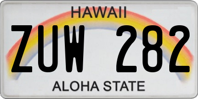 HI license plate ZUW282