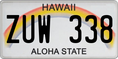 HI license plate ZUW338