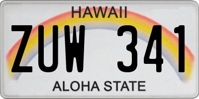 HI license plate ZUW341
