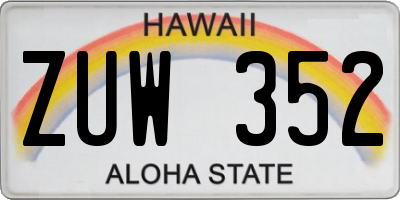 HI license plate ZUW352