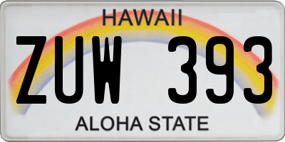 HI license plate ZUW393