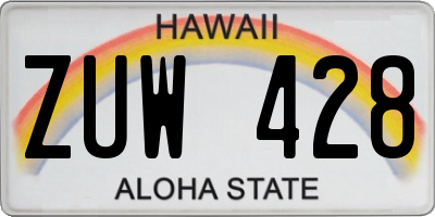 HI license plate ZUW428