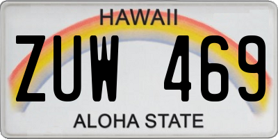 HI license plate ZUW469
