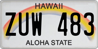 HI license plate ZUW483