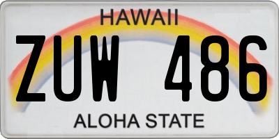 HI license plate ZUW486