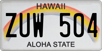 HI license plate ZUW504