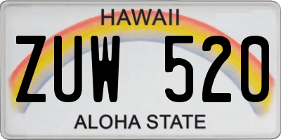 HI license plate ZUW520