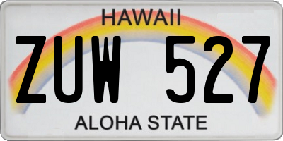 HI license plate ZUW527