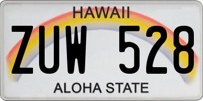 HI license plate ZUW528