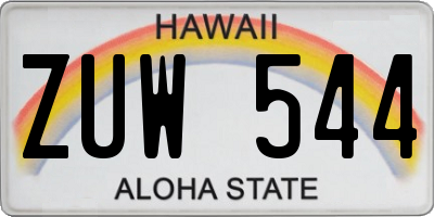 HI license plate ZUW544