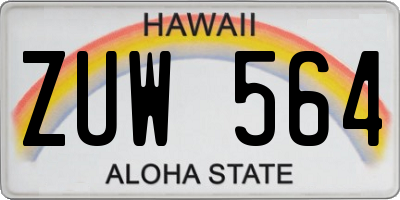 HI license plate ZUW564