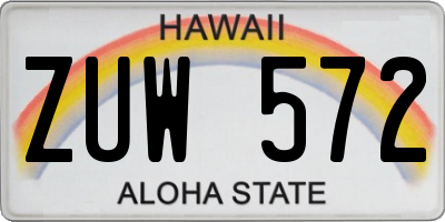 HI license plate ZUW572