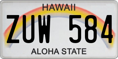 HI license plate ZUW584