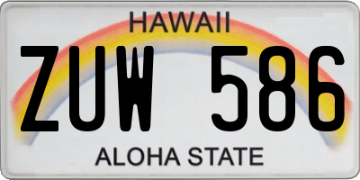 HI license plate ZUW586