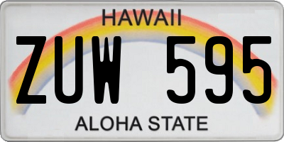 HI license plate ZUW595