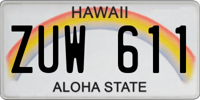 HI license plate ZUW611