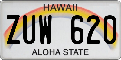 HI license plate ZUW620