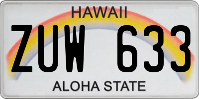 HI license plate ZUW633
