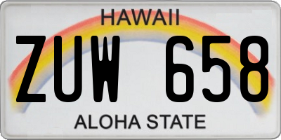 HI license plate ZUW658
