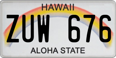 HI license plate ZUW676