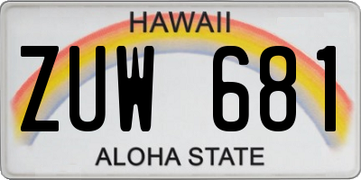 HI license plate ZUW681